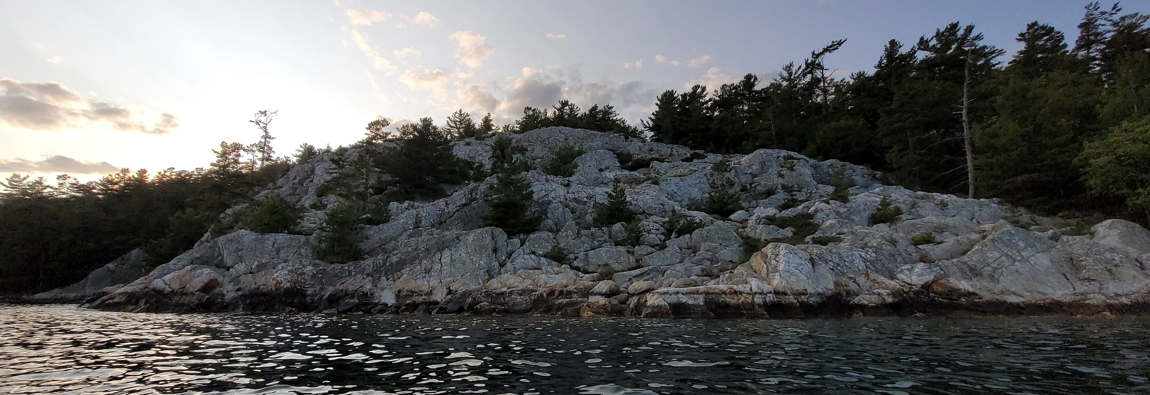 White quartzite cliffs in Killarney Bay